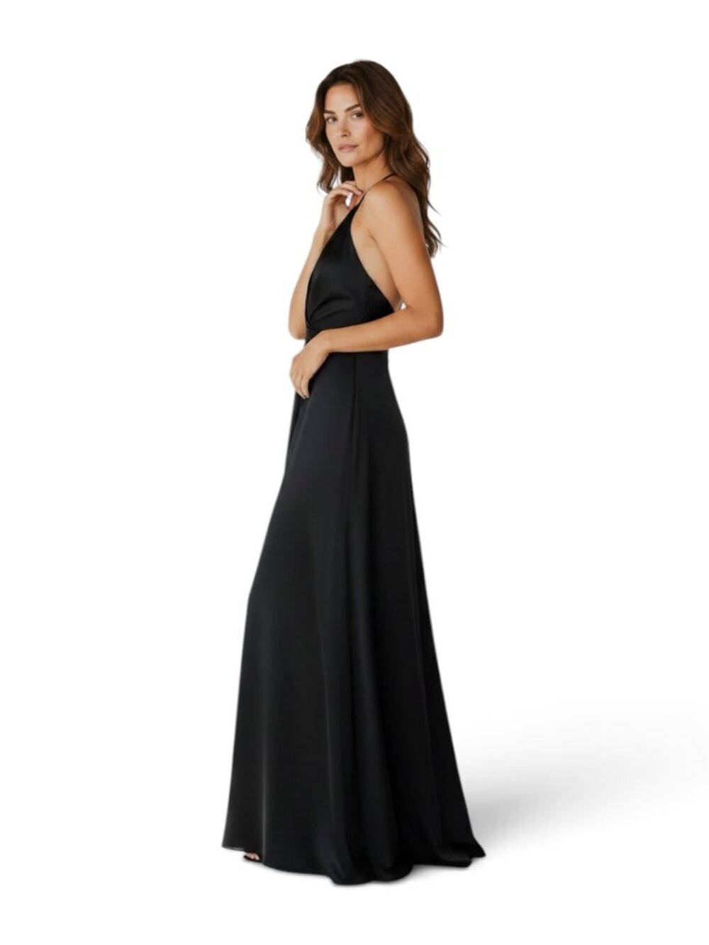 Rampage Black Long Straps Evening Dress 63" Sz S